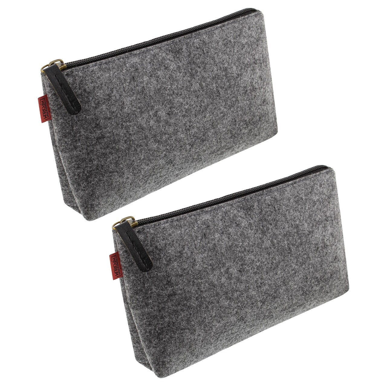 Creekview Home Emporium Felt Pencil Case Set - Gray Pencil Bag 2pc Set